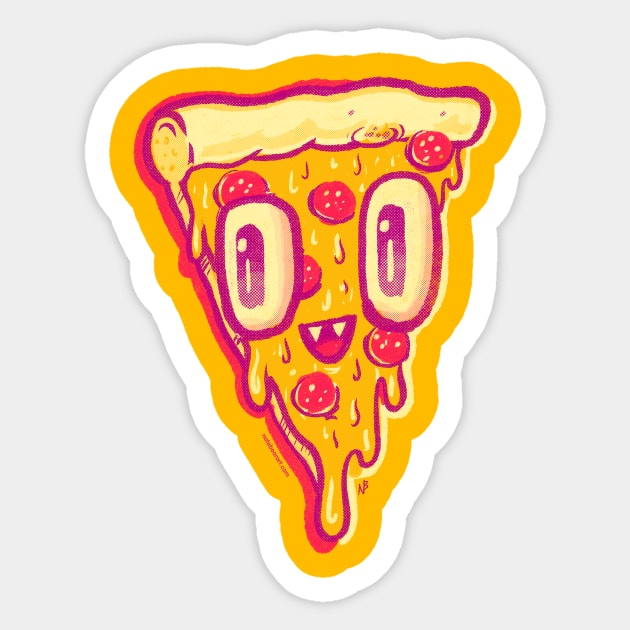 Pizza Face Buddy Sticker by natebear